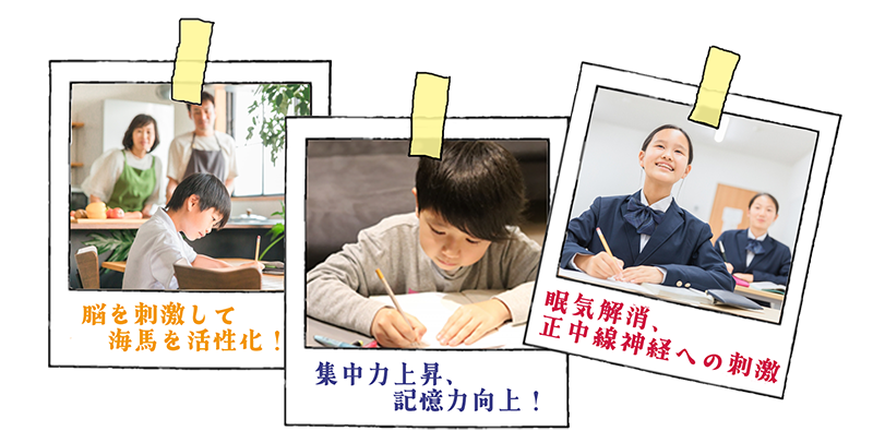 記憶力向上！集中力向上！眠気解消！